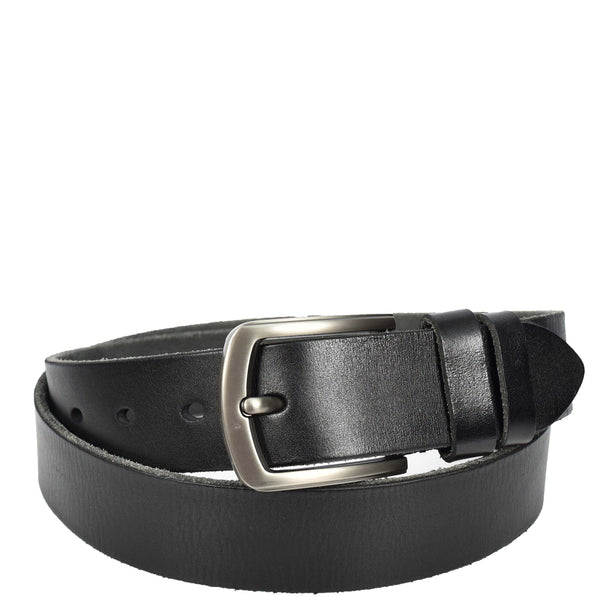 house of leather Mens Real Leather Belt Casual Style For Jeans Pants Work Everyday Wear Truro Black