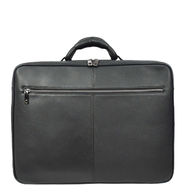 House Of Leather Mens Real Leather Briefcase Style Large Size Work Business Office Travel Bag Terni Black