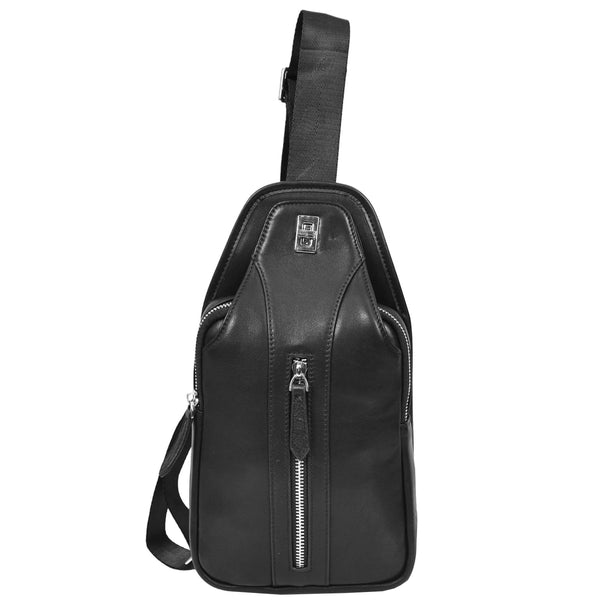 house of leather Mens Real Leather Chest Bag Cross Body Style Nara Black house of leather Mens Real Leather Chest Bag Cross Body Style Nara Black