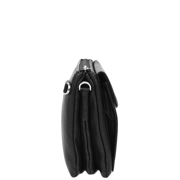 House Of Leather Mens Real Leather Clutch Organiser Multi Compartment Wrist Bag Jerez Black