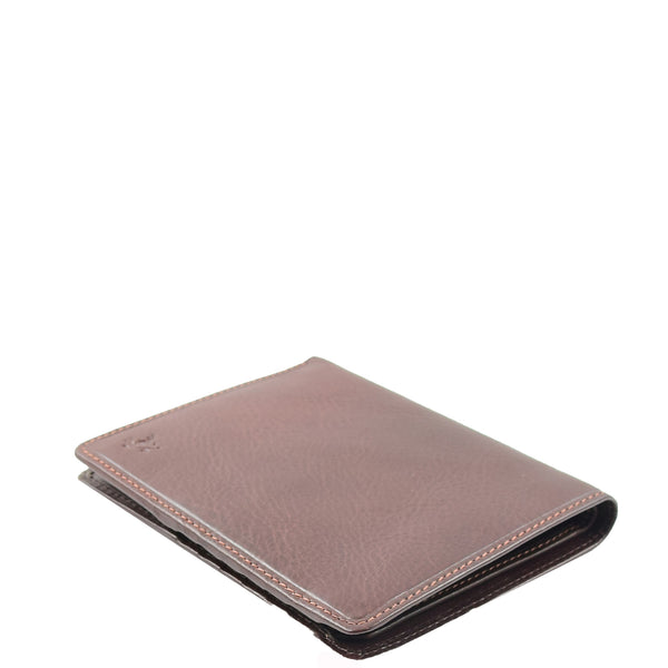 House Of Leather Mens Real Leather Coat Wallet HOL1949 Brown