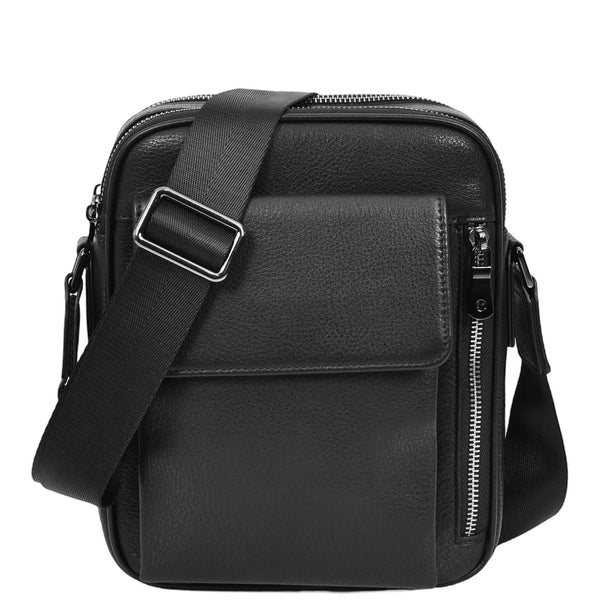 house of leather Mens Real Leather Cross Body bag Medium Multi-Pocket Travel Organiser Pouch Rovigo Black house of leather Mens Real Leather Cross Body bag Medium Multi-Pocket Travel Organiser Pouch Rovigo Black