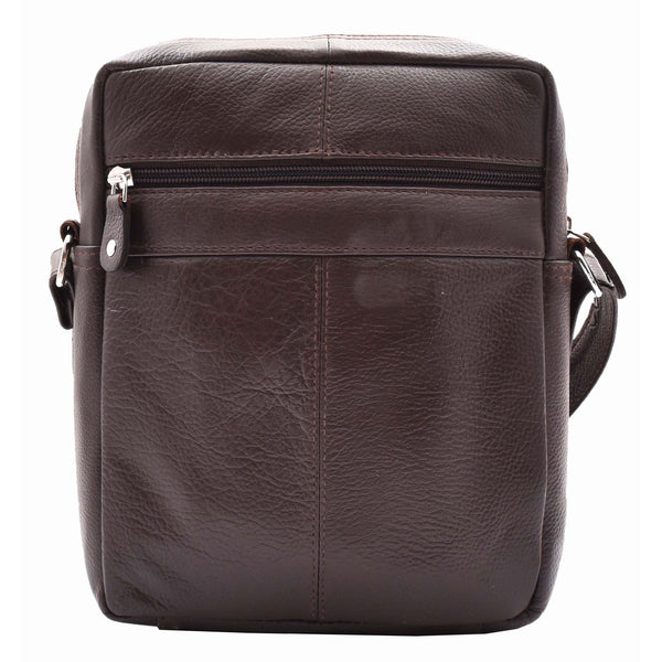 House Of Leather Mens Real Leather Cross Body Pouch Organiser Flight Bag Ashland Brown