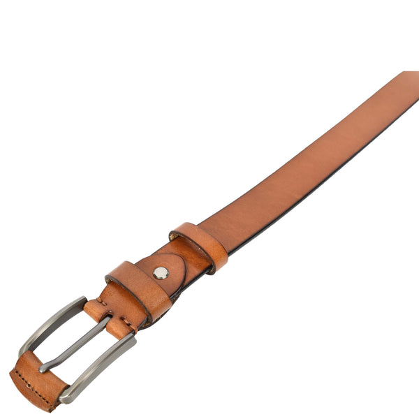 House Of Leather Mens Real Leather Handmade Casual Style Every Day Adjustable Daily Wear Belt Taraz Tan