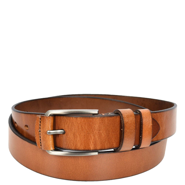 house of leather Mens Real Leather Handmade Casual Style Every Day Adjustable Daily Wear Belt Taraz Tan