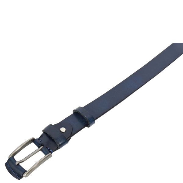 House Of Leather Mens Real Leather Handmade Casual Style Every Day Adjustable Daily Wear Belt Taraz Navy