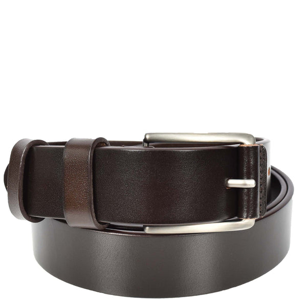 house of leather Mens Real Leather Handmade Casual Style Every Day Adjustable Daily Wear Belt Taraz Brown