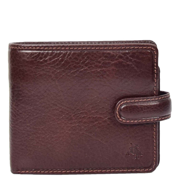House Of Leather Mens Real Leather Wallet Coins Notes RFID HOL242 Brown