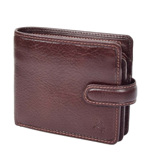 House Of Leather Mens Real Leather Wallet Coins Notes RFID HOL242 Brown