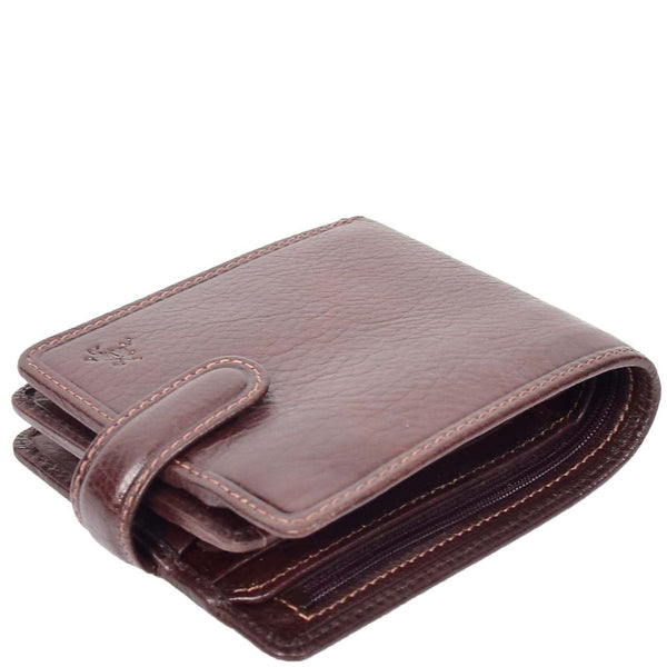 House Of Leather Mens Real Leather Wallet Coins Notes RFID HOL242 Brown