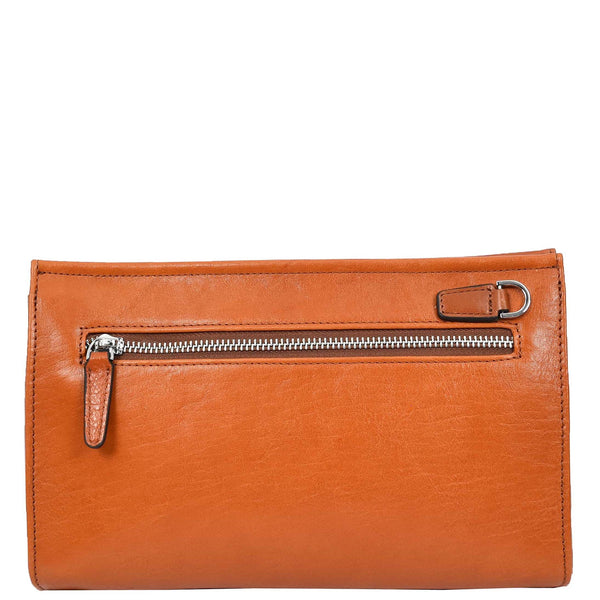 House Of Leather Mens Real Leather Wrist Bag Organiser Cross Body Style Suva Tan