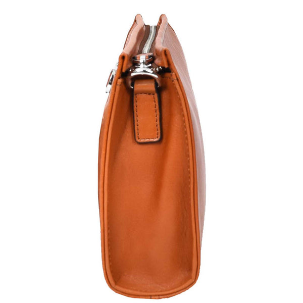 House Of Leather Mens Real Leather Wrist Bag Organiser Cross Body Style Suva Tan