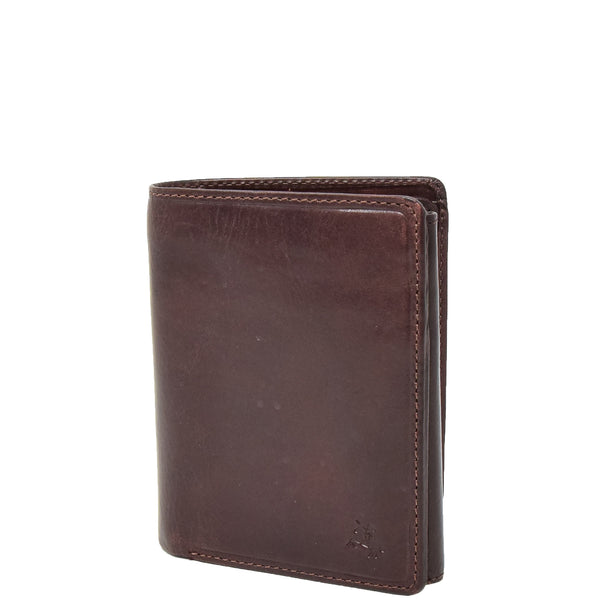 House Of Leather Mens RFID BiFold Leather Wallet Taunton Brown