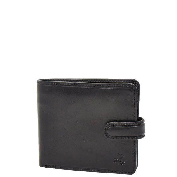 House Of Leather Mens RFID Slim Fold Leather Wallet Eastbourne Black