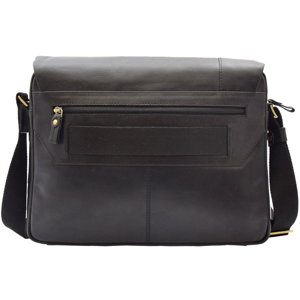 House Of Leather Mens Smart Casual Shoulder Leather Organiser Bag San Antonio Black