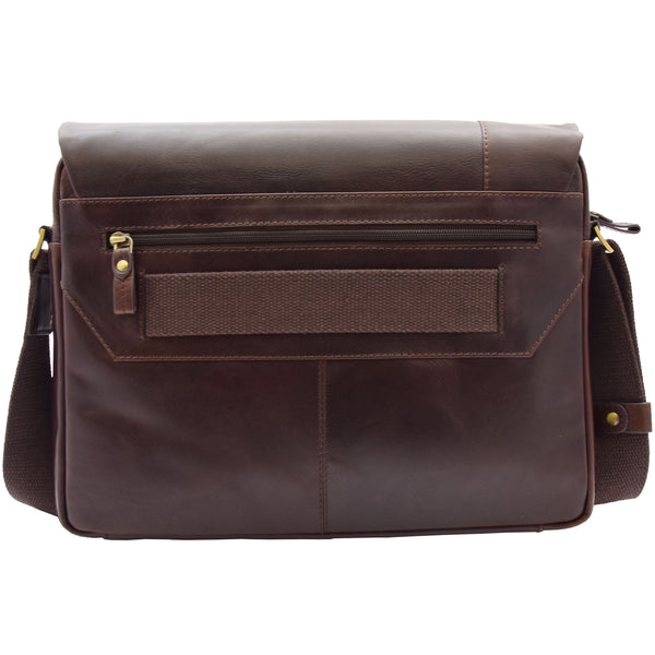 House Of Leather Mens Smart Casual Shoulder Leather Organiser Bag San Antonio Brown