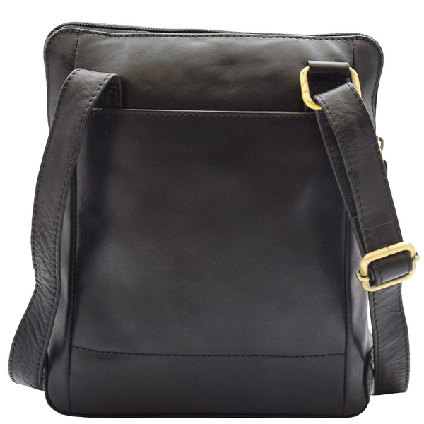 House Of Leather Mens Travel Everyday Casual Leather Cross Body Organiser Bag Sao Salvador Black