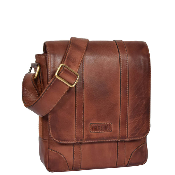 house of leather Mens Two Tone Leather Cross Body Bag Russell Tan house of leather Mens Two Tone Leather Cross Body Bag Russell Tan