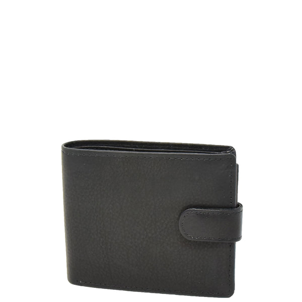 House Of Leather Mens Wallet With A Buckle Closure Hawking Black
