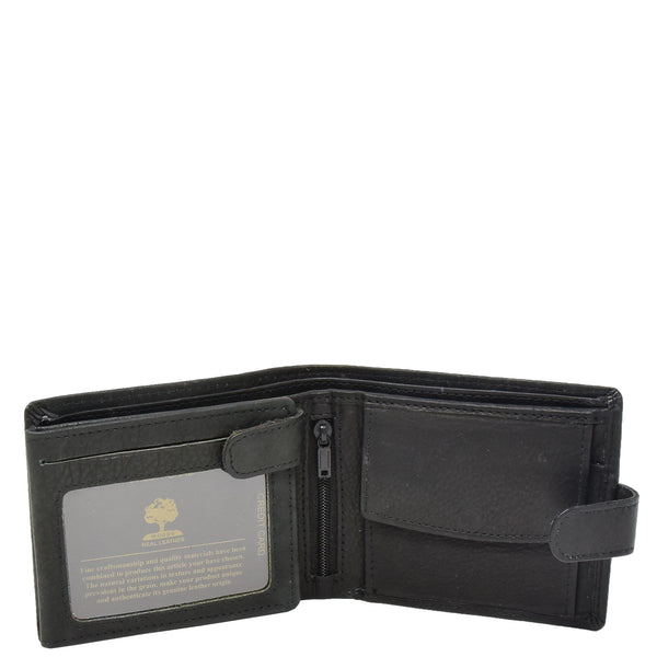 House Of Leather Mens Wallet With A Buckle Closure Hawking Black