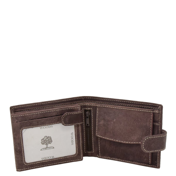 House Of Leather Mens Wallet With A Buckle Closure Hawking Brown