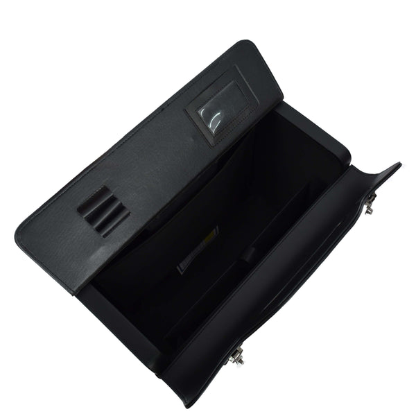 House Of Leather Pilot Case 2 Wheeled Faux Leather Lightweight Business Cabin Travel Bag Toulon Black