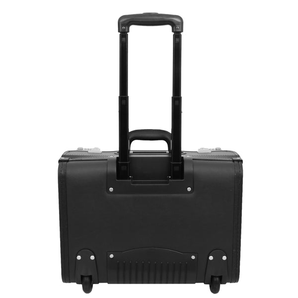 House Of Leather Pilot Case Wheeled Lockable Laptop Bag Aberdeen Black