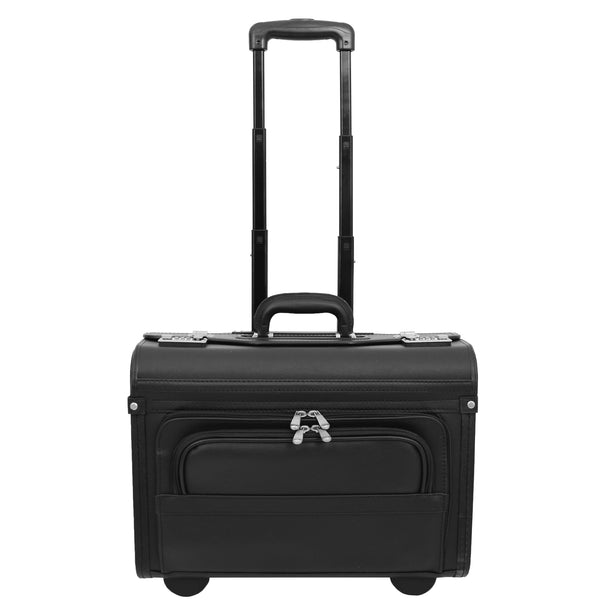 House Of Leather Pilot Case Wheeled Lockable Laptop Bag Aberdeen Black