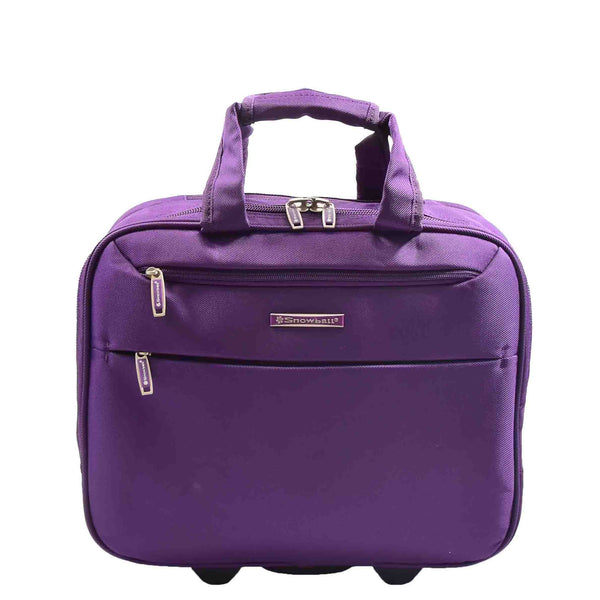 House Of Leather Pilot Case With Wheels Laptop Business Briefcase ARKOMA Purple