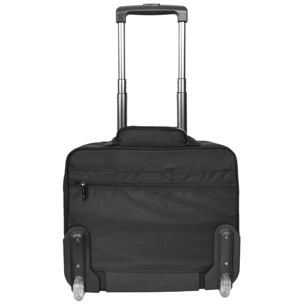 House Of Leather Pilot Case With Wheels Lightweight Cabin Bag H79 Black