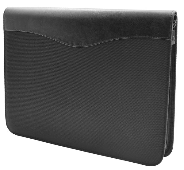 House Of Leather Portfolio Case With Calculator And Removable A4 Writing Pad Black