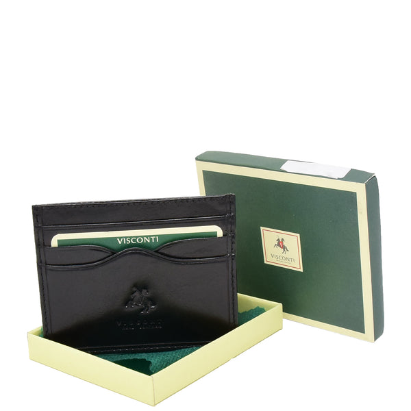 House Of Leather Premium Leather Card Holder Venice Black