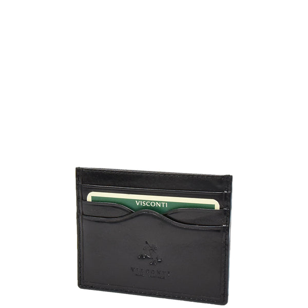 house of leather Premium Leather Card Holder Venice Black
