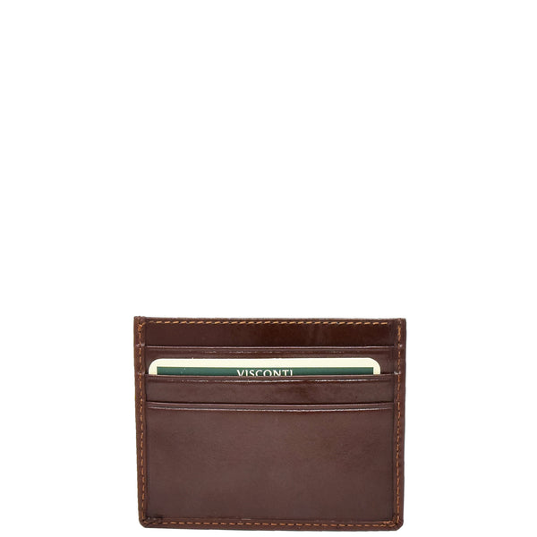 House Of Leather Premium Leather Card Holder Venice Brown