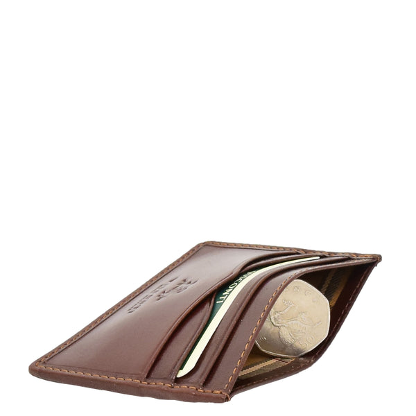 House Of Leather Premium Leather Card Holder Venice Brown