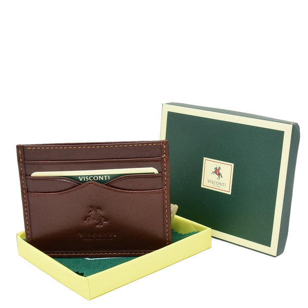 House Of Leather Premium Leather Card Holder Venice Brown