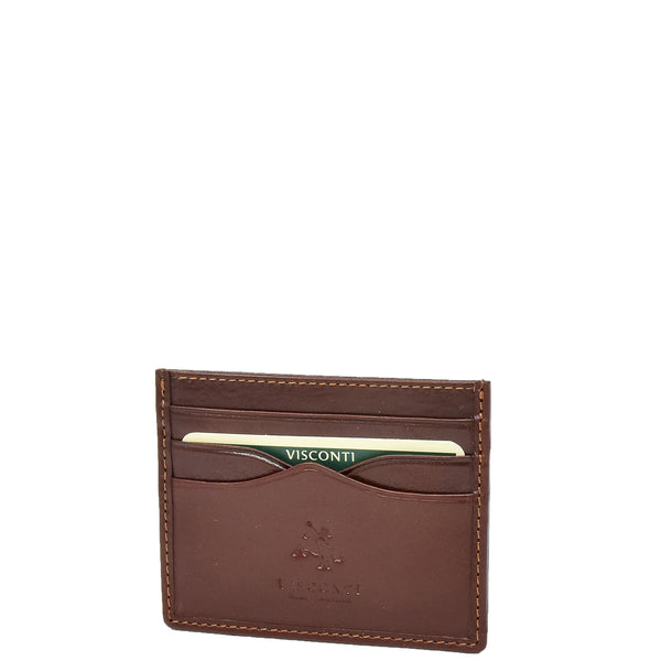 house of leather Premium Leather Card Holder Venice Brown