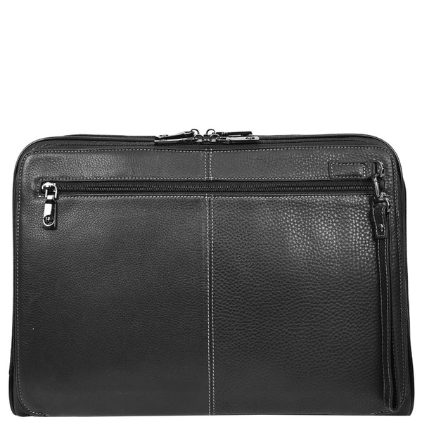 House Of Leather Premium Leather Portfolio Case Business A4 Document Holder Organiser Folio Bag Nador Black
