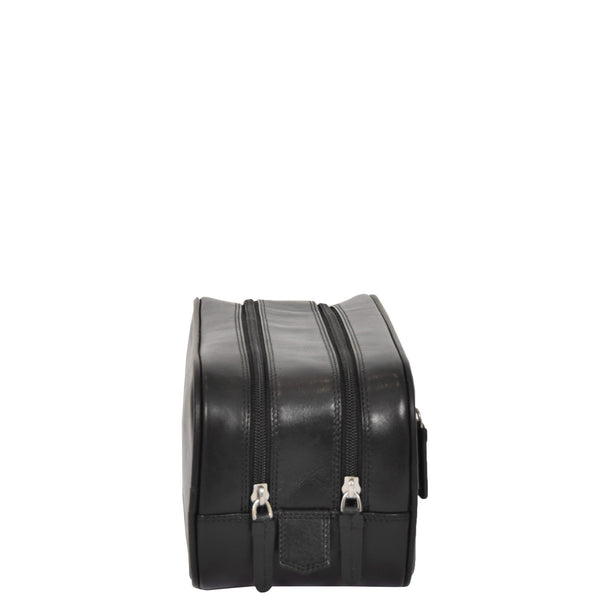 House Of Leather Premium Leather Wash Bag Harry Black