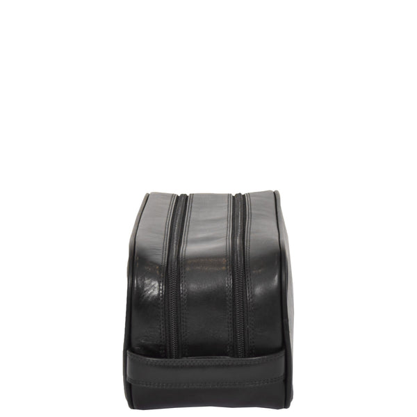 House Of Leather Premium Leather Wash Bag Harry Black