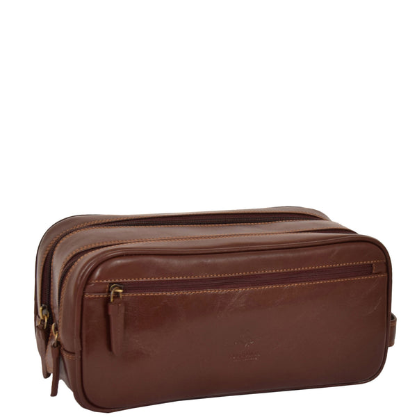 house of leather Premium Leather Wash Bag Harry Brown