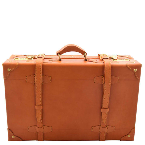 House Of Leather Real Leather Antique Travel Steamer Trunk HOL1188 Tan
