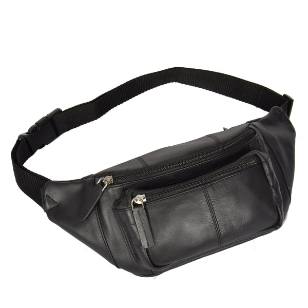House Of Leather Real Leather Bum Bag Barcelona Black