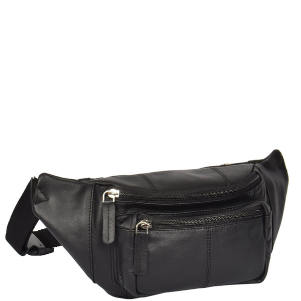house of leather Real Leather Bum Bag Barcelona Black