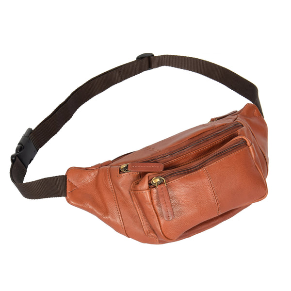 House Of Leather Real Leather Bum Bag Barcelona Brown
