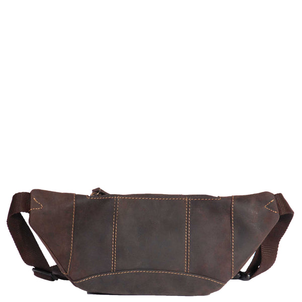 House Of Leather Real Leather Bum Bag Barcelona Oil Brown