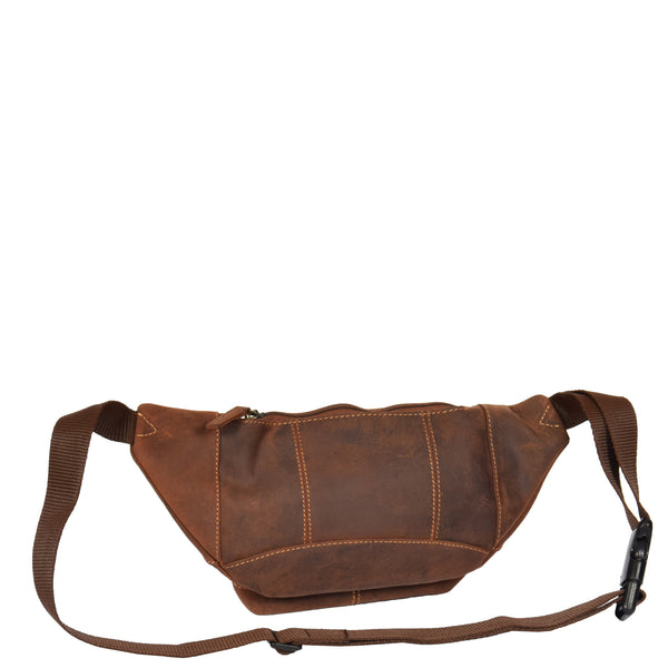 House Of Leather Real Leather Bum Bag Barcelona Oil Tan