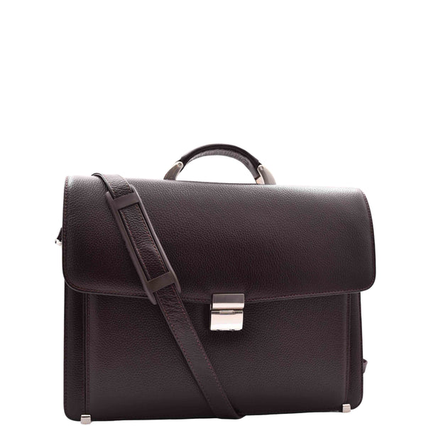 house of leather Real Leather Business Briefcase for Men Executive Bag Henry Brown