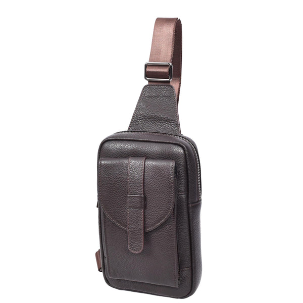 House Of Leather Real Leather Cross Body Chest Bag Elliot Brown