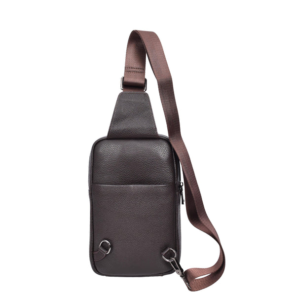 House Of Leather Real Leather Cross Body Chest Bag Elliot Brown